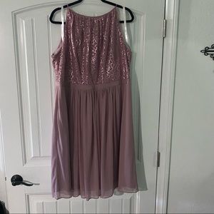 Size 16 mauve dress with sequenced top